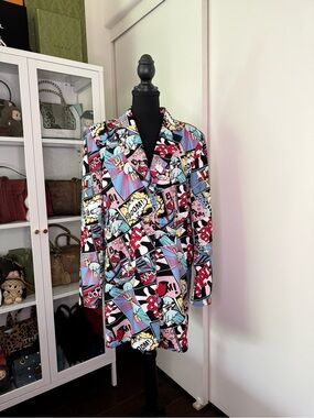 Colorful Comic-Print Women’s Blazer Jacket